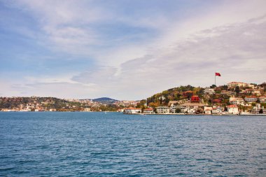Boğaz arka plan, İstanbul üzerinde bir eski şehir ile