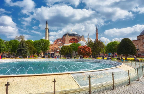 Hagia Sophia Fountain Istanbul Turkey Beautiful Summer Day — Stock Photo, Image