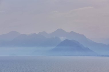 Antalya Toros Dağları ufuk, siluet, siluetinin panoramik