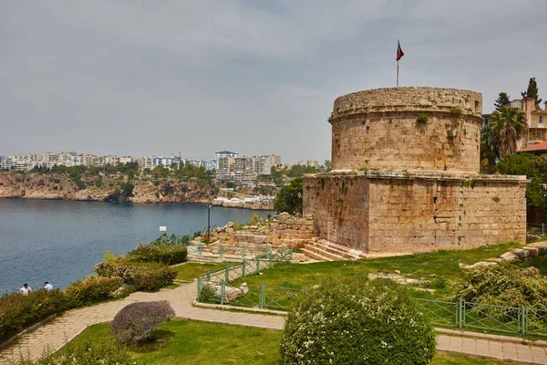 Pavo Ciudad Antalya Fortaleza Hermosa Vista Del Puerto —  Fotos de Stock