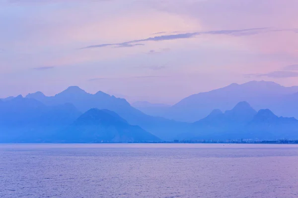 Antalya Taurusgebergte Horizon Silhouet Panoramisch Uitzicht Van Skyline — Stockfoto