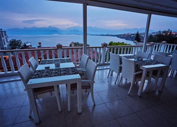 Seaside Restaurant Evening Antalya Turkey — Stock Photo, Image