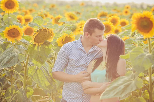 Joven Pareja Enamorada Juntos Naturaleza Verano — Foto de Stock