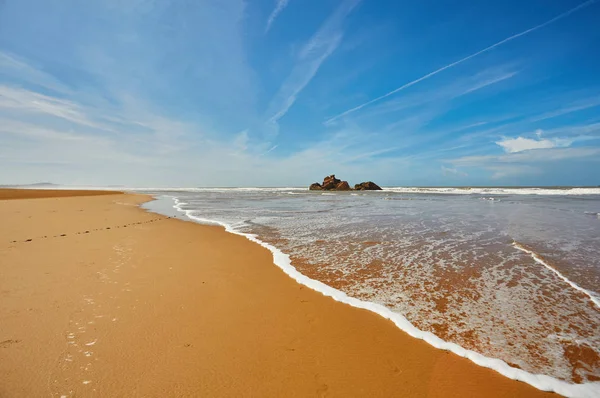 Vista Larga Playa Essaouira Marruecos — Foto de Stock