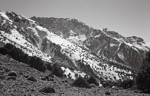 Δες Στο Jebel Toubkal Στην Ψηλά Βουνά Atlas Ψηλότερη Κορυφή — Φωτογραφία Αρχείου