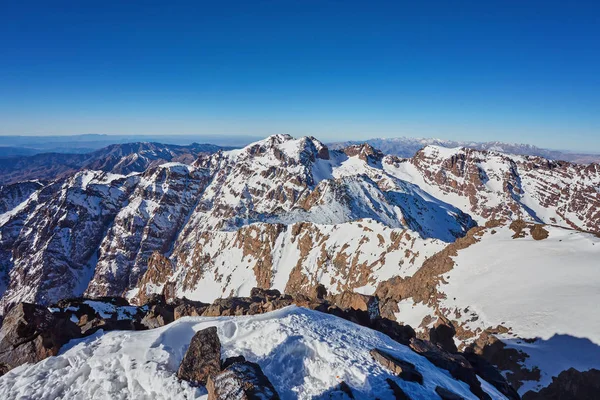 Vue Sur Jebel Toubkal Dans Les Montagnes Haut Atlas Sommet — Photo