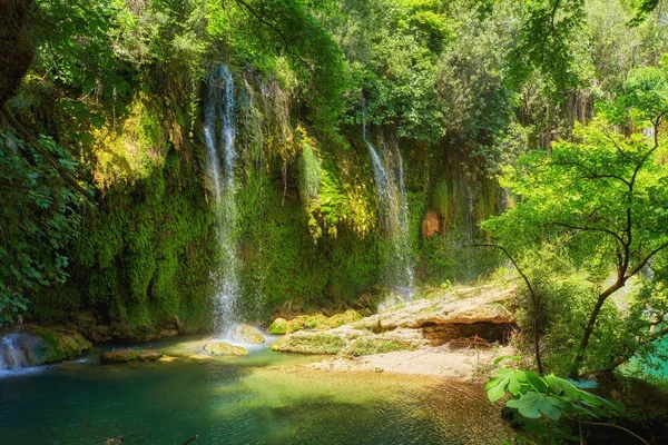 Schöner Wasserfall Tiefen Wald Bei Antalya Türkei Naher Osten Kurshunlu — Stockfoto