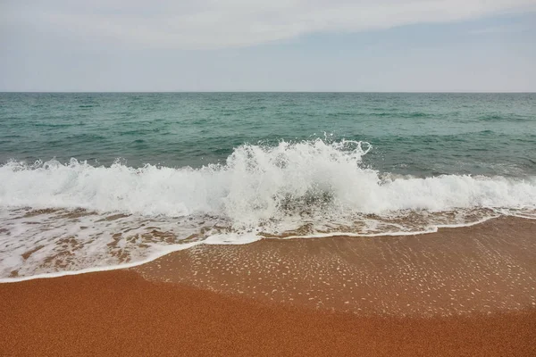 Praia Sem Pessoas Lara Perto Antalya Turquia Ásia Menor — Fotografia de Stock