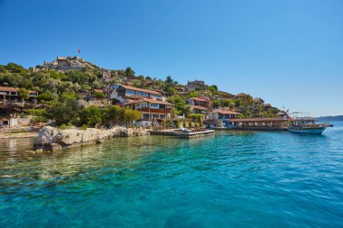 Antalya 'nın Kekova bölgesinde Akdeniz kıyısındaki antik Simena köyü.