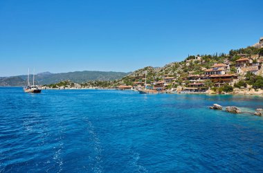 Türkiye'de deniz plaj. Güzel yaz manzara