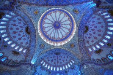 İstanbul, Türkiye 'deki Sultanahmet Camii Mavi Camii' nin içi