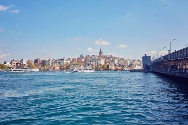 Boğaz arka plan, İstanbul üzerinde bir eski şehir ile