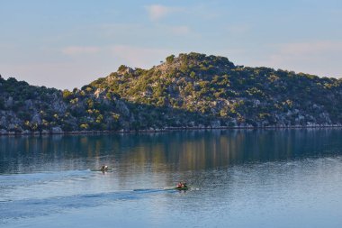 Şafak manzara, eğitim kanocu, Kekova, Türkiye'nin Adaları görünüm
