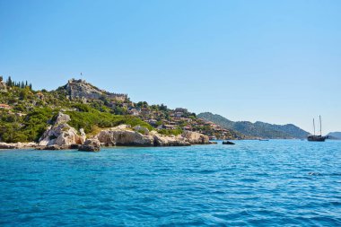 Antalya 'nın Kekova bölgesinde Akdeniz kıyısındaki antik Simena köyü.