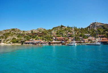 Antalya 'nın Kekova bölgesinde Akdeniz kıyısındaki antik Simena köyü.
