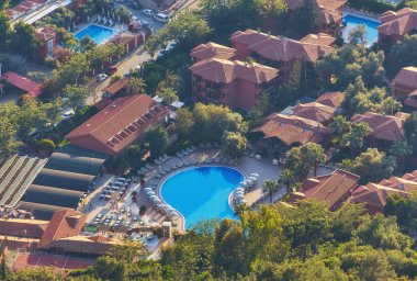Oteller Ölüdeniz ve şaşırtıcı beach, top görünümü, Türkiye, Ölüdeniz
