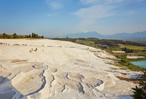 Travertijn Zwembaden Terrassen Pamukkale Turkije — Stockfoto