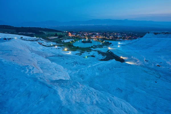 Pamukkale Increíble Sitio Natural Con Terrazas Blancas Travertino Provincia Denizli — Foto de Stock