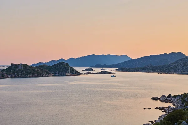 Majestátní Panoramatický Pohled Ostrov Kekova Kalekoy Okres Demre Turecko — Stock fotografie