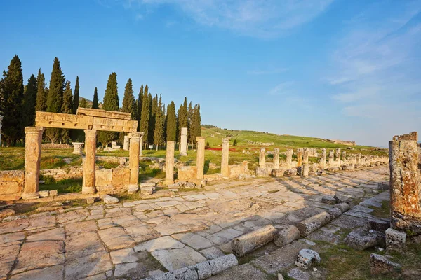 Hiërapolis Oude Stad Ruïnes North Romeinse Poort Pamukkale Denizli Turkije — Stockfoto