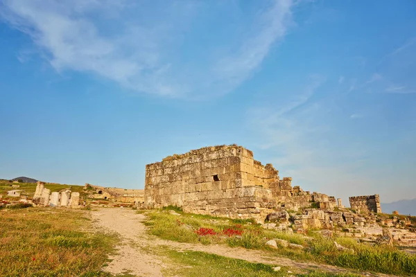 Ruínas Cidade Antiga Hierápolis Perto Pamukkale Turquia — Fotografia de Stock