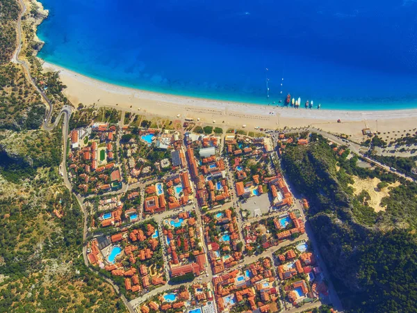 Отели Олудениз Удивительный Пляж Вид Сверху Турция Олудениз — стоковое фото