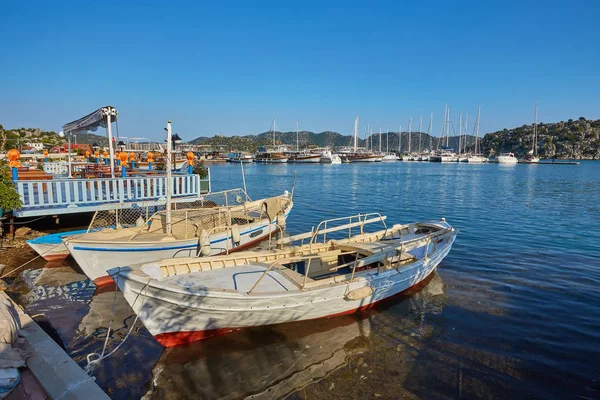 Barcos Yates Cerca Isla Kekova Turquía — Foto de Stock