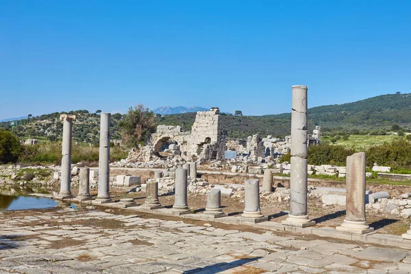 Calle Colonnaded Ruinas Patara Antigua Provincia Antalya Turquía — Foto de Stock