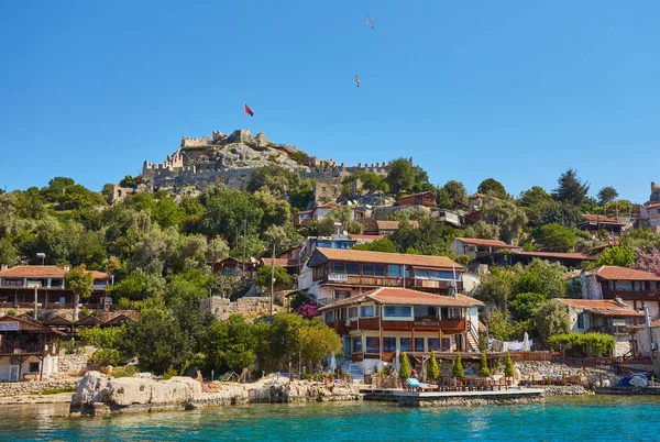 Forntida Byn Simena Vid Medelhavet Kekovaområdet Provinsen Antalya — Stockfoto