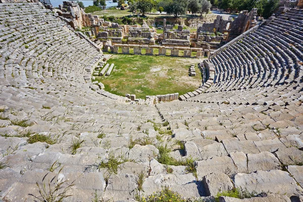 Antigo Teatro Greco Romano Mira Demre Turquia — Fotografia de Stock