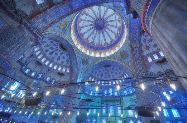 Innenraum Der Blauen Sultanahmet Moschee Istanbul Türkei — Stockfoto