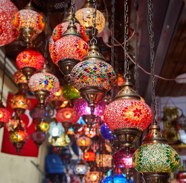 Lámparas Decorativas Turcas Venta Grand Bazaar Estambul Turquía — Foto de Stock