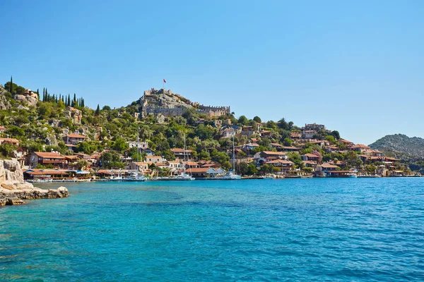 Simena Slott Nära Kekova Island Turkiet — Stockfoto