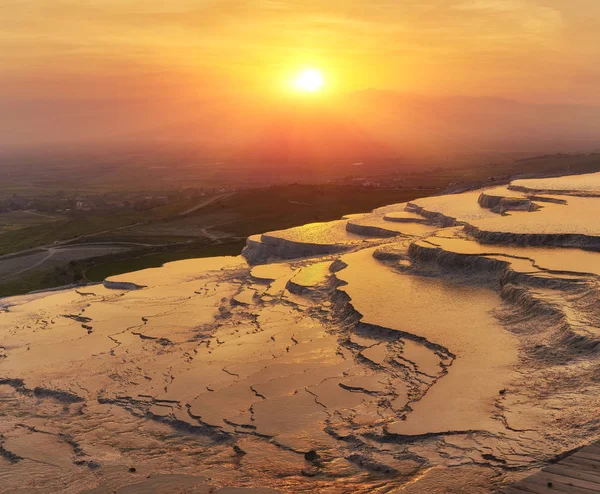 Krajina Pamukkale Krocana Západ Slunce Pamukkale Krocana — Stock fotografie