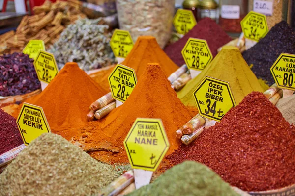 Turquía Estambul Spice Bazaar Especias Turcas Para Venta — Foto de Stock