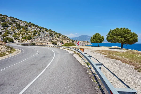 Strada Campagna Auto Lungo Costa Del Mare — Foto Stock