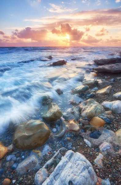 Güzel Bir Gün Batımı Büyüsü Kıbrıs Doğu Akdeniz Bir Ada — Stok fotoğraf