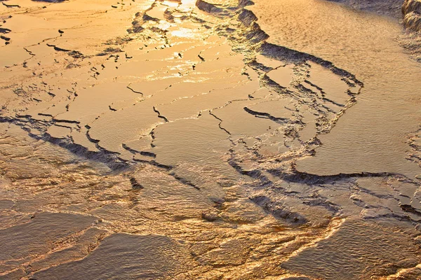 Travertinos Pamukkale Fundo Texturizado Pamukkale Denizli Turquia — Fotografia de Stock