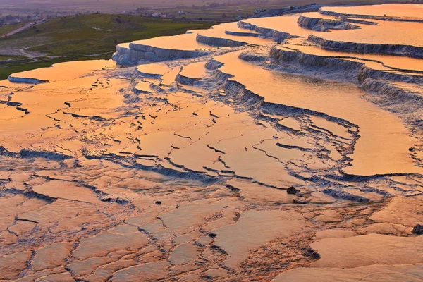 Krajina Pamukkale Krocana Západ Slunce Pamukkale Krocana — Stock fotografie