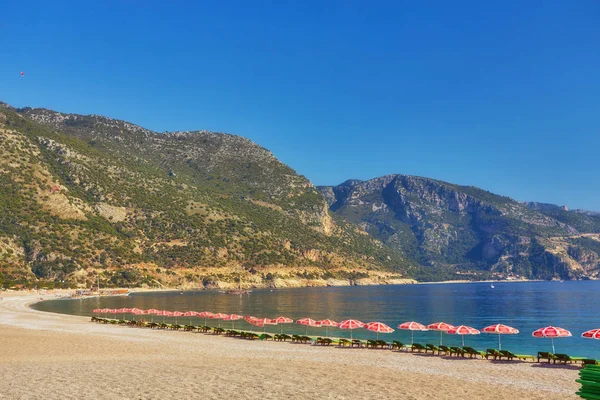 Położony Turcja Południowo Zachodniej Części Wybrzeża Białych Plaż Niesamowicie Błękitne — Zdjęcie stockowe