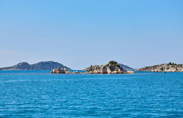 White Cliffs Blue Water Kekova — Stock Photo, Image