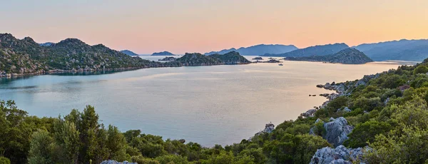 Majestátní Panoramatický Pohled Ostrov Kekova Kalekoy Turecko — Stock fotografie