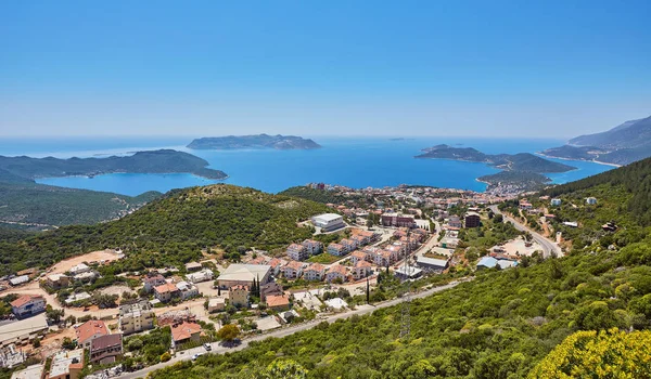 Popüler tatil şehir kaş Türkiye'de hava panoramik manzaralı