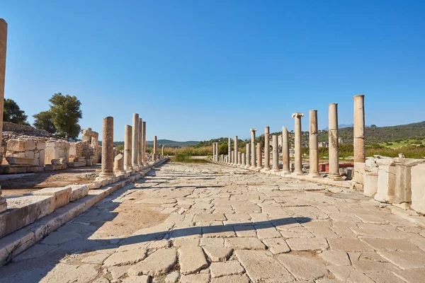 Rue Colonnades Ruines Ancienne Patara Province Antalya Turquie — Photo