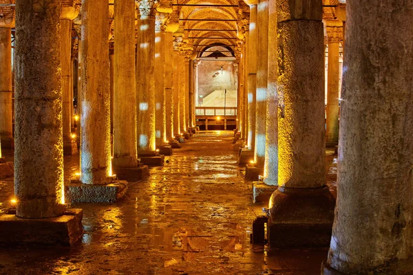 Cisterna Della Basilica Serbatoio Sotterraneo Costruito Dall Imperatore Giustiniano Nel — Foto Stock