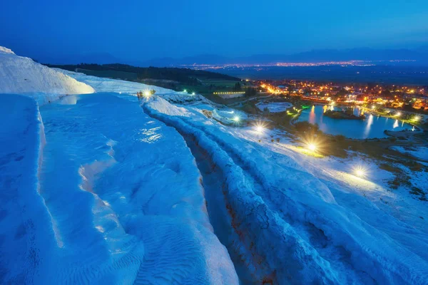 Pamukkale Amazing Natural Site White Terraces Travertine Denizli Province Turkey — Stock Photo, Image