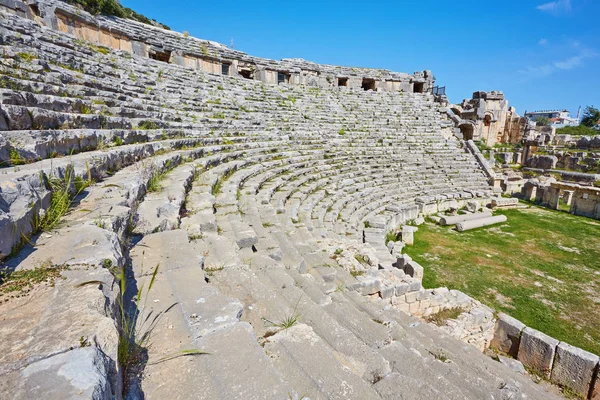 Antigo Teatro Greco Romano Mira Demre Turquia — Fotografia de Stock