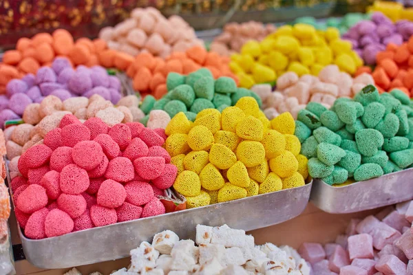 Doces Tradicionais Turcos Rahat Lukum Contador Mercado Grand Bazar Istambul — Fotografia de Stock