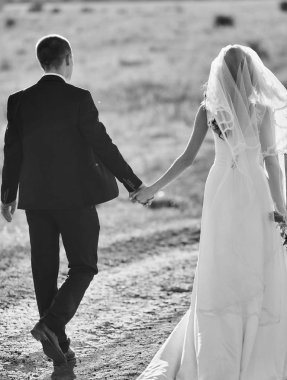 Loving düğün çift açık.