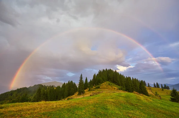 Rainbow and sunshine after rain — Stock Photo, Image